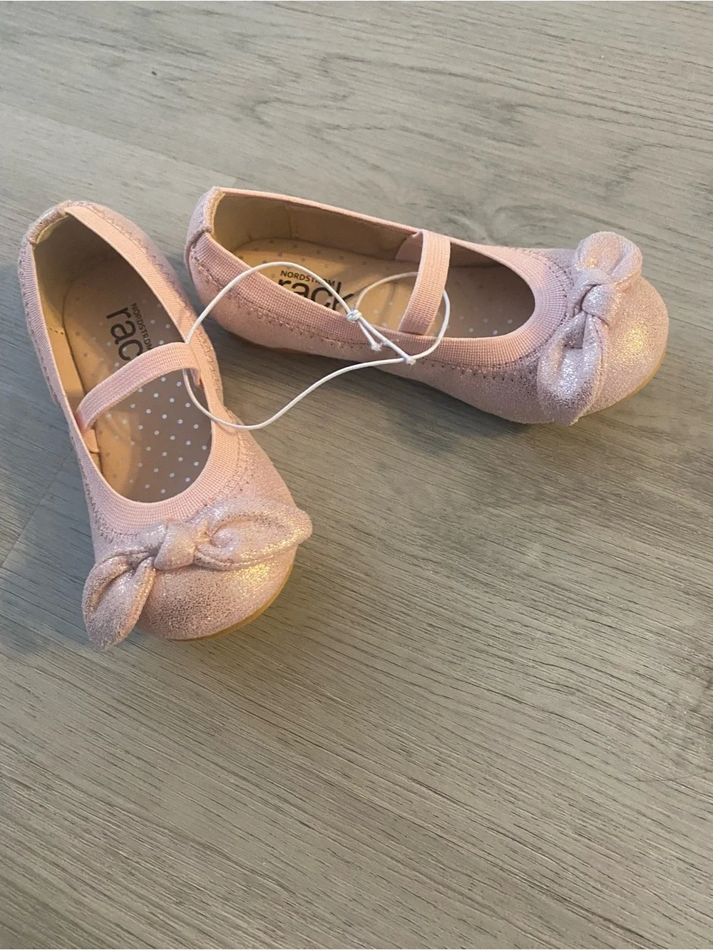 Nordstrom Rack Pink Glitter Bow Mary Jane Moccasins for Kids size 8